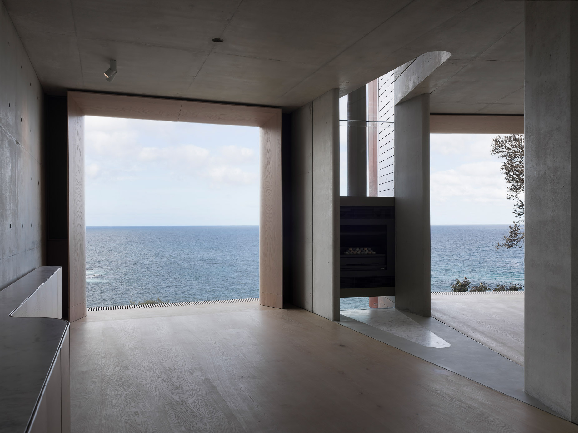 Lurline Bay House, off-form concrete with coastal view